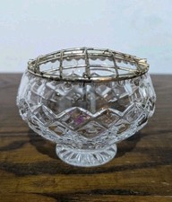 Webb Continental Crystal Rose Footed Bowl