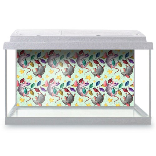 Fish tank background - fish, 90x45cm