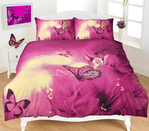 Butterfly print duvet - 3d,