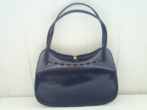 Vintage black grey patent - vintage,
