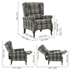 Recliner Armchair Tartan Chair