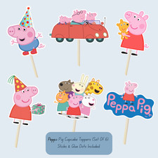 Peppa Pig Cupcake Toppers (6
