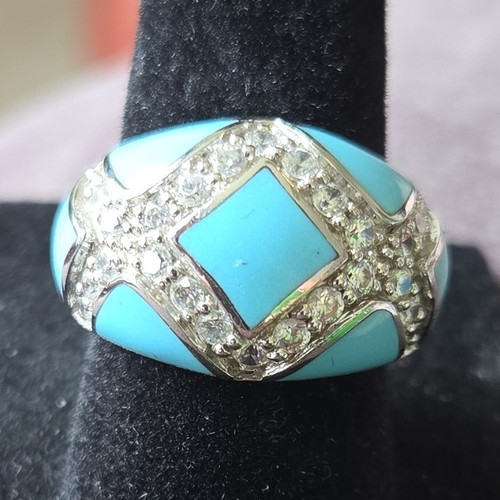 Silver tone blue - silver,