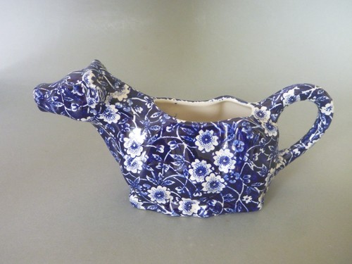Burleigh blue calico - blue, cow