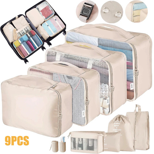 9pcs packing travel cubes - 9pcs,
