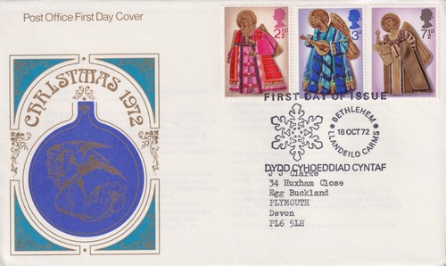 Fdc 1972 christmas - gb, +