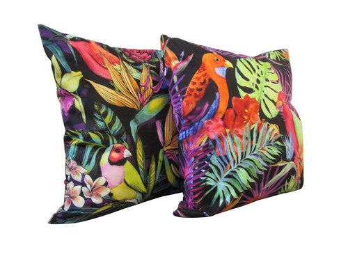 Tropical birds velvet feel - tropical,
