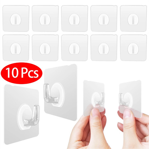 10x hooks self adhesive - adhesive, strong