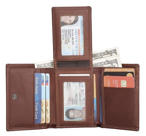 Men genuine leather rfid - leather,