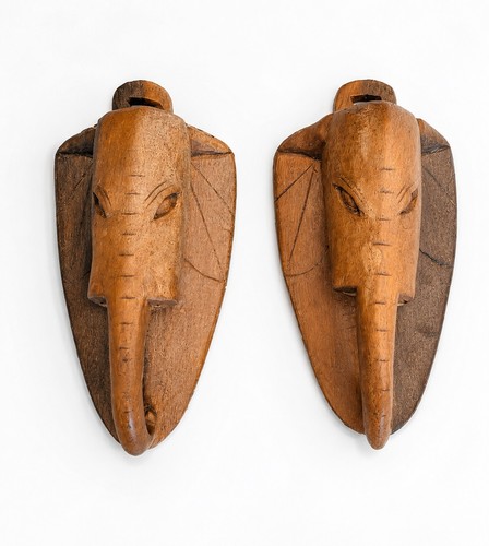 Pair vintage hand carved - vintage,