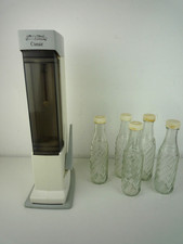 VINTAGE 1980'S ORIGINAL SODA STREAM CLASSIC  & 5 GLASS BOTTLES & LIDS & GAS
