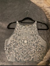 Full Bead Top Blue Sleeve-Less