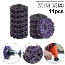 11pcs Poly Strip Disc Wheel 50mm Paint Rust Removal Clean Grinding Angle Grinder