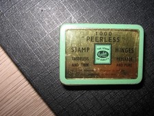 Vintage Peerless Stamp Hinges Tin