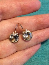 Genuine Signed Swarovski Mini Bella V Pink Rose Gold Earrings - Boxed with Tag
