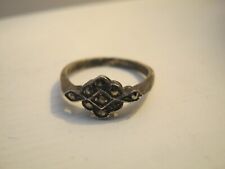 Antique Marcasite Solid Silver Ring - Marks Rubbed