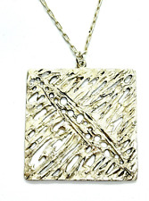 LARGE Very Rare MARCELLO FANTONI Silver Brutalist Modernist Pendant Necklace 29g