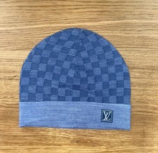 F/W 2018 Louis Vuitton Sky Blue Damier Monogram Beanie Hat And Scarf