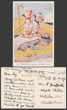 BONZO DOG G.E. Studdy Old Postcard It's Perfectly Awful Without You - Beach 1208