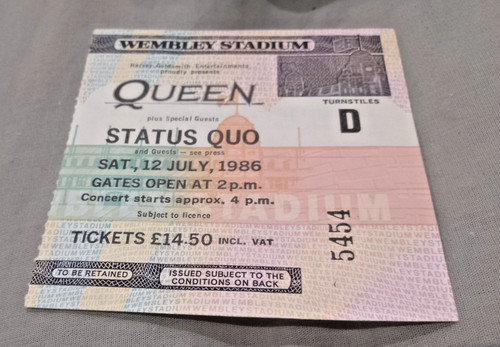 Queen freddie mercury ticket - mercury,