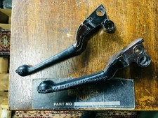 HARLEY-DAVIDSON PAIR LEATHER WRAPPED CHROME BRAKE & CLUTCH FITS 1982-1995  BOX7 