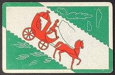 Horse Carriage Vintage Single Swap Playing Card 5 Clubs
