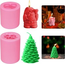 2Pcs Christmas Candle Moulds