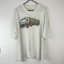 Vintage Eddie Stobart T-Shirt Mens Large White Cotton Lorry Haulage Trucker 90s 