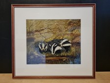 VINTAGE OIL PAINTING BADGER CUBS B.RIDGLEY 1983