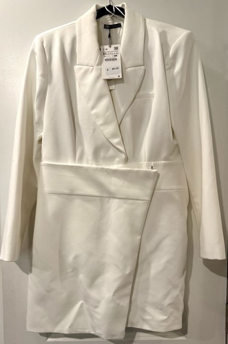 Zara white blazer dress - white,