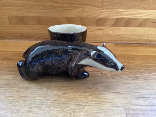Quail pottery badger egg - pottery, cup