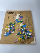 Bigjigs Toys Map of British Isles Inset Puzzle Wooden Geography Home Ed
