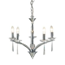 Dar Hyperion 5 Light Chandelier Polished Chrome