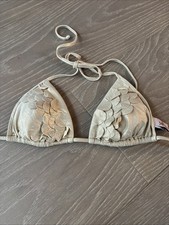 Luli Fama Bikini Top Gold Metallic Size 6-12