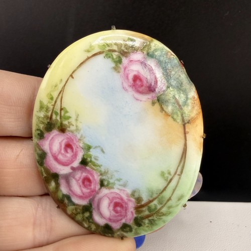 Vintage porcelain brooch hand - brooch,