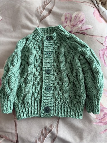 Hand knitted baby boy sage - knitted,