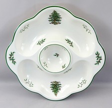 Spode Christmas Tree Hors d'oeuvre Dip Snack Tray Dish Platter  12"   Xmas