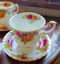 Vintage Royal Albert Old Country Rose Fine Bone China Coffee Cup & Saucer  Ste