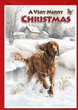 Irish Setter Red Dog Christmas Card (4" x 6") - Blank inside -by Starprint