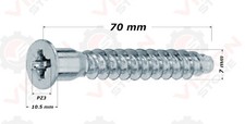 M7 x 70mm CONFIRMAT SCREWS - FLAT PACK FURNITURE, SPEAKER ASSEMBLY BOLTS