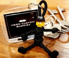 Policeman Policewoman Officer Cap Paracord Keychain Handmade Hero Custom Buddies