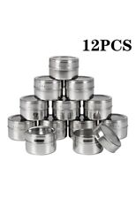 Magnetic Spice Tins - Set of 12 Seasoning Shakers Spice Herb Kitchen Storage UK