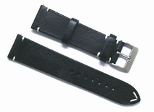 22mm 24mm Black/White Leather