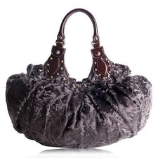 GUCCI Fur Pelham Hobo Handbag