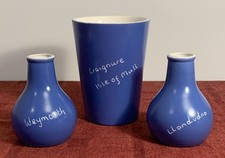 3 New Devon Pottery Blue &
