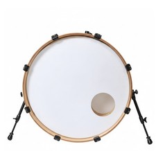 RockSolid Smooth White Bass Drum Head Skin With Pre-Cut Porthole + Muffle Ring