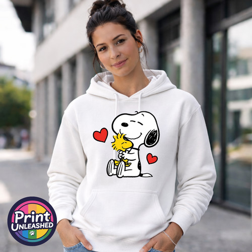 Beagle hugs graphic hoodie - graphic,