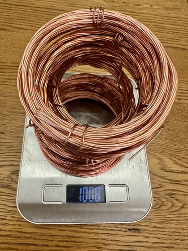 Bare copper wire coils - kg,