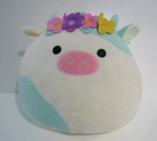 SQUISHMALLOW BELANA COW FLOWER LARGE 12" SOFT PLUSH KELLY TOY CUSHION RARE TAG