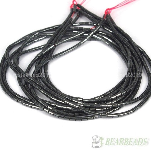 Natural hematite gemstone tube - gemstone,